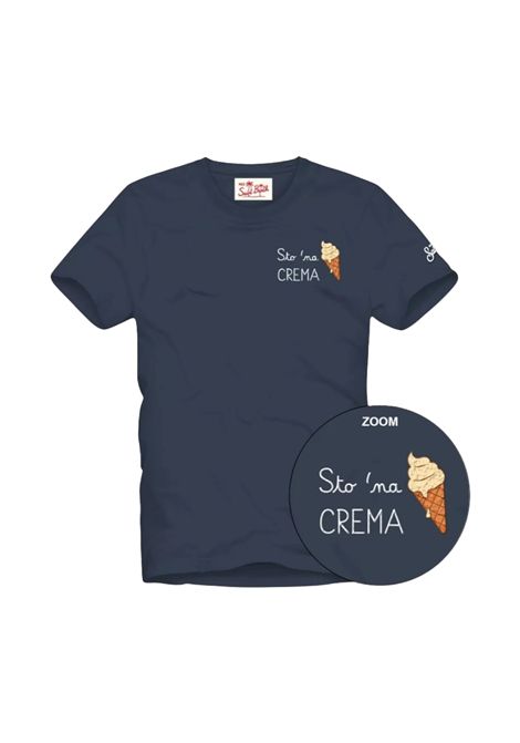 T-shirt MC2 Saint Barth uomo PORTOFINO01231H Blu stampa sul fronte logo cotone MC2 SAINT BARTH | T-shirt | PORTOFINO01231H61